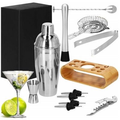 Springos Nerezová Ocel Koktejlový Set - 12 Příslušenství - Stříbrný Springos Nerezová Ocel Koktejlový Set - 12 Příslušenství - Stříbrný