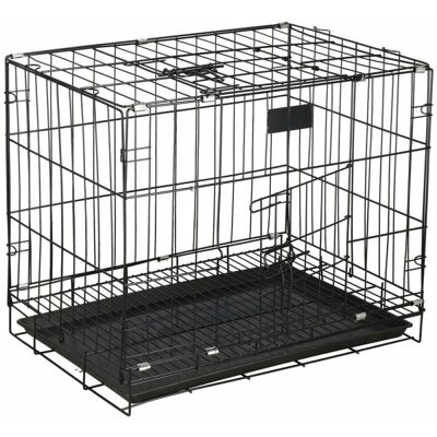Springos Kovová klec pro psy - 60x50x42cm, 2 Dveře, Skládací Springos Kovová klec pro psy - 60x50x42cm, 2 Dveře, Skládací