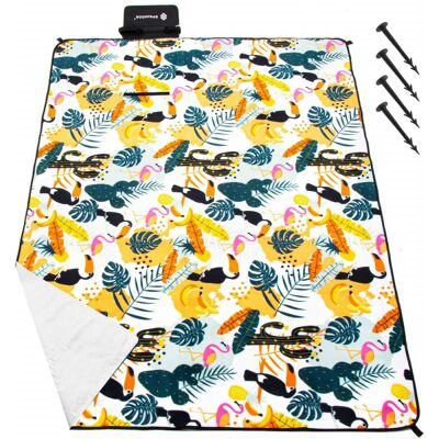 Pikniková deka 200x150 cm SPRINGOS PM042 tropický vzor Pikniková deka 200x150 cm SPRINGOS PM042 tropický vzor