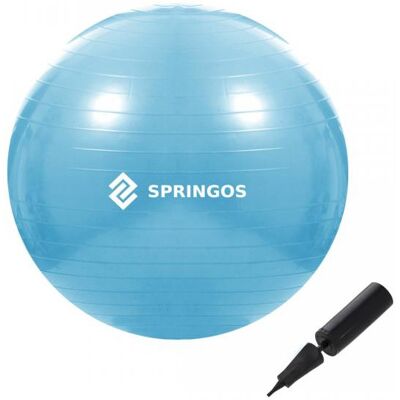 Fitness míč Springos - 55cm Modrý pro Rehabilitaci a Cvičení Fitness míč Springos - 55cm Modrý pro Rehabilitaci a Cvičení