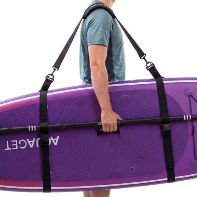 Springos Popruh na paddleboard s držákem na pádlo AQUAGET AQ0052 černý Springos Popruh na paddleboard s držákem na pádlo AQUAGET AQ0052 černý