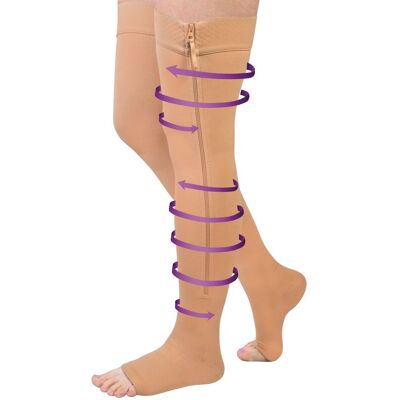 Wellife Kompresní stehenní punčochy FIT se zipem S-M tělové Wellife Kompresní stehenní punčochy FIT se zipem S-M tělové