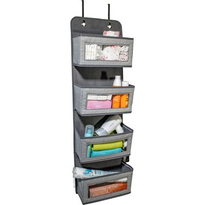 HomeLife Závěsný organizér na dveře 31 x 101 x 13 cm, 4 kapsy, šedá pruhy HomeLife Závěsný organizér na dveře 31 x 101 x 13 cm, 4 kapsy, šedá pruhy