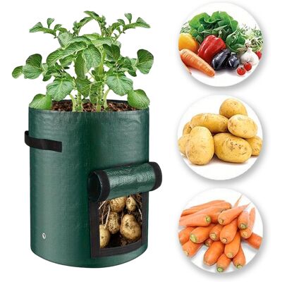 Garden King Pytel na pěstování ovoce a zeleniny VEGGIE 45 litrů, textil, 35 x 50 cm, zelený Garden King Pytel na pěstování ovoce a zeleniny VEGGIE 45 litrů, textil, 35 x 50 cm, zelený