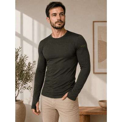 MERINOWOOL 03 pánské slim tričko s dlouhým rukávem VoXX khaki L MERINOWOOL 03 pánské slim tričko s dlouhým rukávem VoXX khaki L