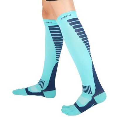 Compression Knee-High prstové kompresní podkolenky ToeToe tyrkysová L Pánské Compression Knee-High prstové kompresní podkolenky ToeToe tyrkysová L Pánské