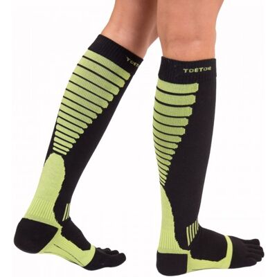 Compression Knee-High prstové kompresní podkolenky ToeToe černá / zelená L Pánské Compression Knee-High prstové kompresní podkolenky ToeToe černá / zelená L Pánské