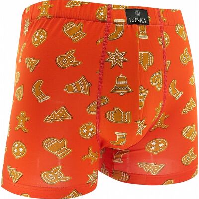 Lonka KEVIN pánské barevné elastické boxerky - PERNÍČKY červená XL Pánské Lonka KEVIN pánské barevné elastické boxerky - PERNÍČKY červená XL Pánské