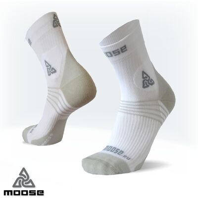 COMPRESS RUN kompresní ponožky Moose bílá XS Pánské COMPRESS RUN kompresní ponožky Moose bílá XS Pánské