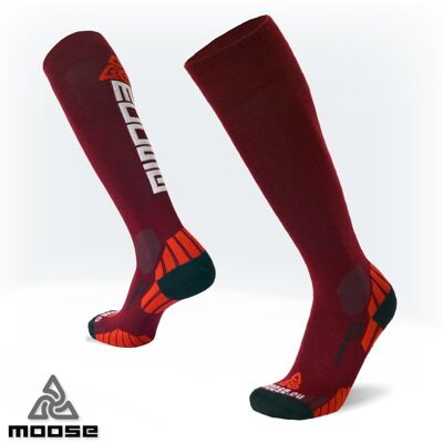 COMPRESS HOT merino kompresní podkolenky Moose červená XXL Pánské COMPRESS HOT merino kompresní podkolenky Moose červená XXL Pánské