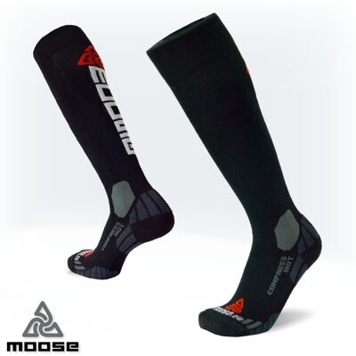 COMPRESS HOT merino kompresní podkolenky Moose černá XXL Pánské COMPRESS HOT merino kompresní podkolenky Moose černá XXL Pánské