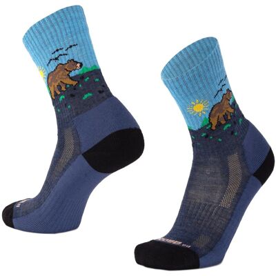 TATRAN BEAR vysoké merino ponožky s medvědem Moose modrá XL Pánské TATRAN BEAR vysoké merino ponožky s medvědem Moose modrá XL Pánské