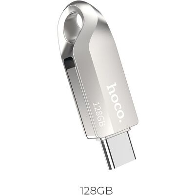 Flash disk Hoco UD8 USB 3.0 USB-A + USB-C 128 GB niklový Flash disk Hoco UD8 USB 3.0 USB-A + USB-C 128 GB niklový