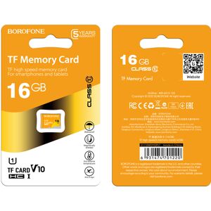 MicroSD karta Borofone - 16GB třída 10 - SDHC - 85MB/S MicroSD karta Borofone - 16GB třída 10 - SDHC - 85MB/S