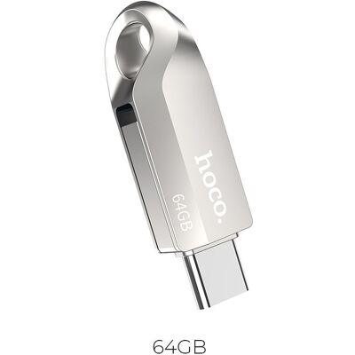 Flash disk Hoco UD8 USB 3.0 USB-A + USB-C 64 GB niklový Flash disk Hoco UD8 USB 3.0 USB-A + USB-C 64 GB niklový