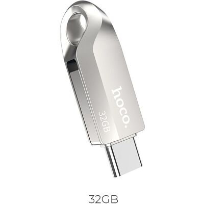 Flash disk Hoco UD8 USB 3.0 USB-A + USB-C 32 GB niklový Flash disk Hoco UD8 USB 3.0 USB-A + USB-C 32 GB niklový
