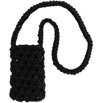 TopQ Kabelka na mobil Knitted black TopQ Kabelka na mobil Knitted black