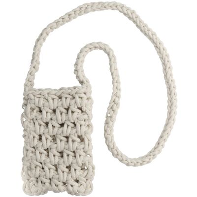 TopQ Kabelka na mobil Knitted white TopQ Kabelka na mobil Knitted white
