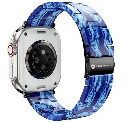 Řemínek pro Apple Watch Forcell F-Design FA04 z mramorované pryskyřice s přezkou 38 / 40 / 41 mm modrý Řemínek pro Apple Watch Forcell F-Design FA04 z mramorované pryskyřice s přezkou 38 / 40 / 41 mm modrý