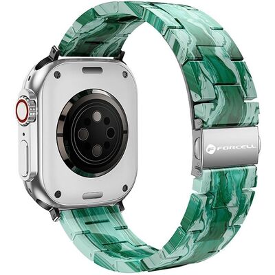 Řemínek pro Apple Watch Forcell F-Design FA04 z mramorované pryskyřice s přezkou 38 / 40 / 41 mm zelený Řemínek pro Apple Watch Forcell F-Design FA04 z mramorované pryskyřice s přezkou 38 / 40 / 41 mm zelený