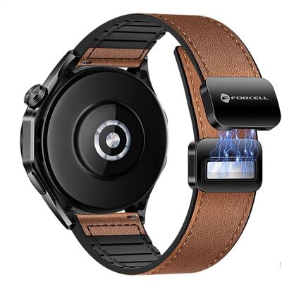 Řemínek pro Samsung Galaxy Watch Forcell F-Design FS20 magnetický z ekologické kůže 20 mm hnědý Řemínek pro Samsung Galaxy Watch Forcell F-Design FS20 magnetický z ekologické kůže 20 mm hnědý