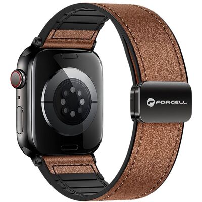 Řemínek pro Apple Watch Forcell F-Design FA21 magnetický z ekologické kůže 38 / 40 / 41 mm hnědý Řemínek pro Apple Watch Forcell F-Design FA21 magnetický z ekologické kůže 38 / 40 / 41 mm hnědý