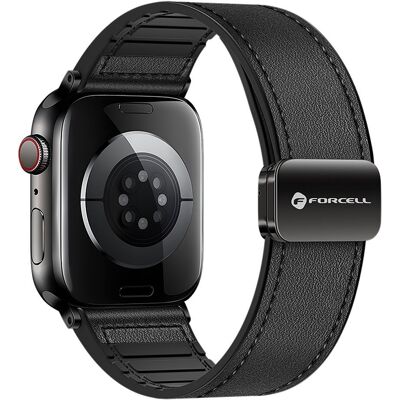 Řemínek pro Apple Watch Forcell F-Design FA21 magnetický z ekologické kůže 42 / 44 / 45 / 49 mm černý Řemínek pro Apple Watch Forcell F-Design FA21 magnetický z ekologické kůže 42 / 44 / 45 / 49 mm černý