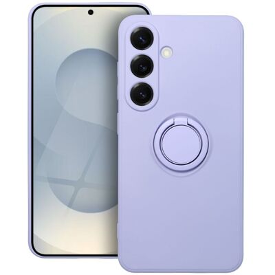 TopQ Silikonový kryt s prstenem pro Samsung Galaxy S25 fialový TopQ Silikonový kryt s prstenem pro Samsung Galaxy S25 fialový