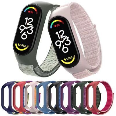 TopQ Nylonový řemínek pro Xiaomi Mi Band 5 / 6 / 7 černý (05) TopQ Nylonový řemínek pro Xiaomi Mi Band 5 / 6 / 7 černý (05)
