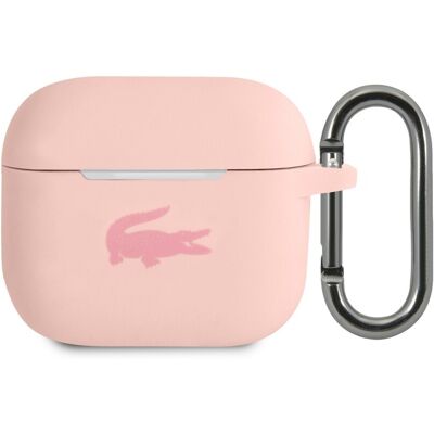 Pouzdro Lacoste Liquid Silicone Glossy Printing Logo pro Airpods 3 růžové Pouzdro Lacoste Liquid Silicone Glossy Printing Logo pro Airpods 3 růžové