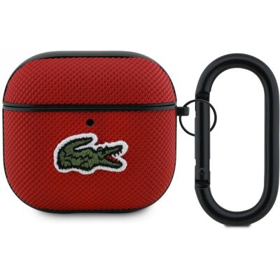 Pouzdro Lacoste Petit Pique Croc Logo Patch pro AirPods 4 Red Pouzdro Lacoste Petit Pique Croc Logo Patch pro AirPods 4 Red