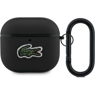 Pouzdro Lacoste Petit Pique Croc Logo Patch pro AirPods 4 Black Pouzdro Lacoste Petit Pique Croc Logo Patch pro AirPods 4 Black
