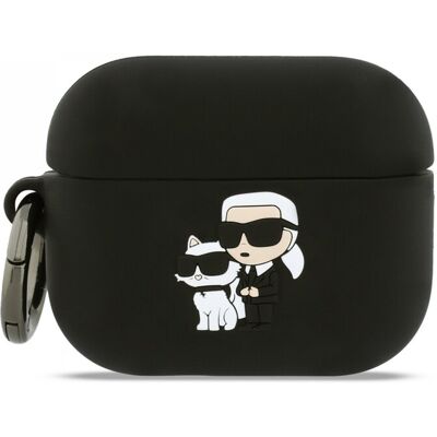 Silikonové pouzdro Karl Lagerfeld 3D Logo NFT Karl and Choupette pro AirPods Pro 3 Black Silikonové pouzdro Karl Lagerfeld 3D Logo NFT Karl and Choupette pro AirPods Pro 3 Black