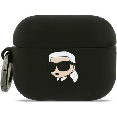 Karl Lagerfeld - silikonová hlava Karla 3D (KLAP3RUNIKK) - Apple AirPods Pro 3 - černá Karl Lagerfeld - silikonová hlava Karla 3D (KLAP3RUNIKK) - Apple AirPods Pro 3 - černá