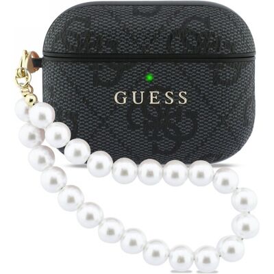 Pouzdro Guess PU 4G Classic Logo Pearl Strap pro AirPods Pro 3 Black Pouzdro Guess PU 4G Classic Logo Pearl Strap pro AirPods Pro 3 Black