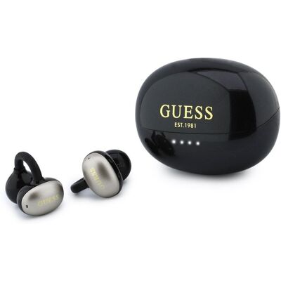 Bezdrátová sluchátka Guess Metallic Finish Classic Logo OWS Black Bezdrátová sluchátka Guess Metallic Finish Classic Logo OWS Black