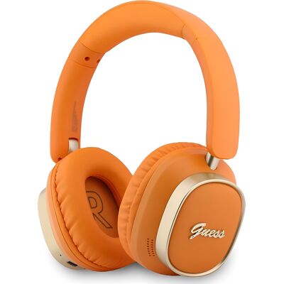 Guess bezdrátová náhlavní sluchátka Rectangle Metal Script přes uši s Bluetooth ENC a ekologickou kůží oranžová Guess bezdrátová náhlavní sluchátka Rectangle Metal Script přes uši s Bluetooth ENC a ekologickou kůží oranžová