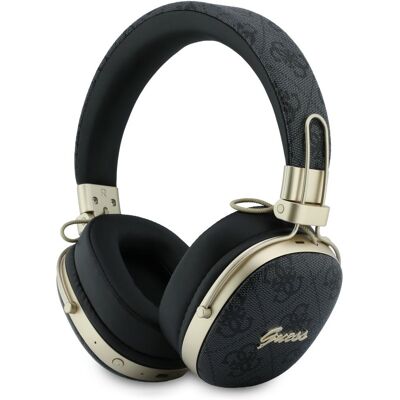 Guess bezdrátová náhlavní sluchátka Metal 4G Script Logo přes uši s Bluetooth ENC a ekologickou kůží černá Guess bezdrátová náhlavní sluchátka Metal 4G Script Logo přes uši s Bluetooth ENC a ekologickou kůží černá