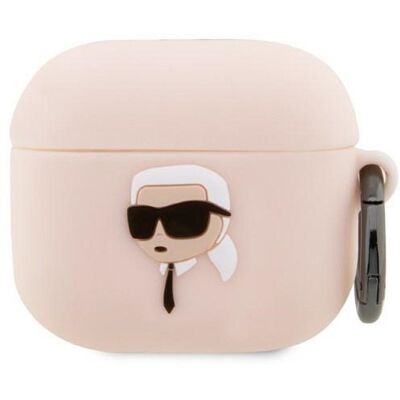 Model Karl Lagerfeld KLAPRUNIKP Růžový obal na AirPods Pro s 3D hlavou Karla Model Karl Lagerfeld KLAPRUNIKP Růžový obal na AirPods Pro s 3D hlavou Karla