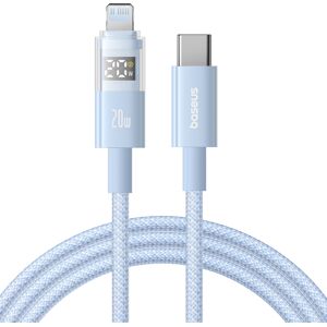 Baseus Data Cable Display 2 Rychlonabíjecí Type-C na Lightning Digitální displej 20W 2m modrá Galaxy Baseus Data Cable Display 2 Rychlonabíjecí Type-C na Lightning Digitální displej 20W 2m modrá Galaxy