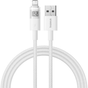 Baseus Data Cable Display 2 USB na Lightning Rychlé nabíjení Digitální displej 2.4A 2m Měsíční bílá Baseus Data Cable Display 2 USB na Lightning Rychlé nabíjení Digitální displej 2.4A 2m Měsíční bílá