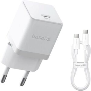 Nabíječka Baseus Palm Fast USB-C 20W + Datový Kabel USB-C/USB-C 1m White Nabíječka Baseus Palm Fast USB-C 20W + Datový Kabel USB-C/USB-C 1m White
