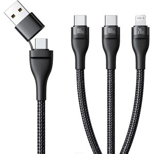 Baseus – datový kabel Flash Series 3 (P10377501111-00) – rychlonabíjení, USB, USB-C na Lightning, 2x USB-C, 100W, 1,5m – černý Baseus – datový kabel Flash Series 3 (P10377501111-00) – rychlonabíjení, USB, USB-C na Lightning, 2x USB-C, 100W, 1,5m – černý