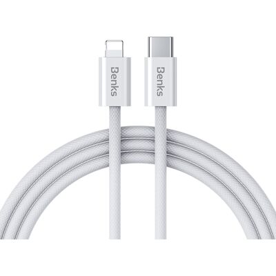 Datový kabel Benks D46 - Type C to Lightning - PD 27W 3A 2 m bílý Datový kabel Benks D46 - Type C to Lightning - PD 27W 3A 2 m bílý