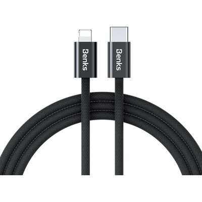 Datový kabel Benks D46 - Type C to Lightning - PD 27W 3A 2 m černý Datový kabel Benks D46 - Type C to Lightning - PD 27W 3A 2 m černý