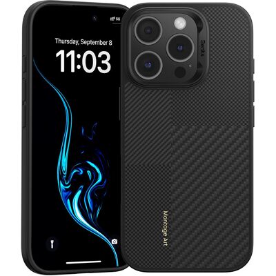 Zadní kryt Benks Montage Magnetic Armor Air Kevlar Metal Frame 600D pro iPhone 16 Pro černý Zadní kryt Benks Montage Magnetic Armor Air Kevlar Metal Frame 600D pro iPhone 16 Pro černý