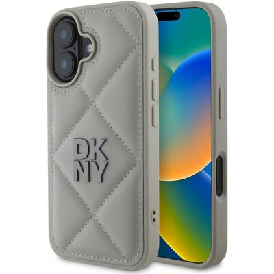 Ochranné pouzdro DKNY pro iPhone 16 Plus - Prošívané šedé Ochranné pouzdro DKNY pro iPhone 16 Plus - Prošívané šedé