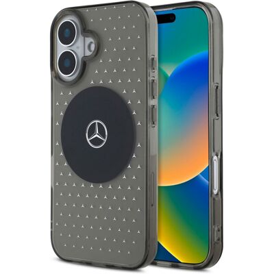 Zadní kryt Mercedes PC-TPU Star Pattern MagSafe pro iPhone 16 Plus Black Zadní kryt Mercedes PC-TPU Star Pattern MagSafe pro iPhone 16 Plus Black
