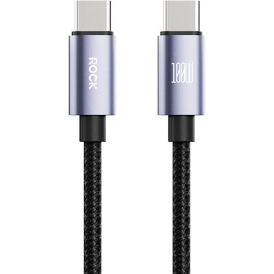 Datový kabel Rock Cable Deep Indigo Series braided USB-C - USB-C PD 100W 1,2m černý Datový kabel Rock Cable Deep Indigo Series braided USB-C - USB-C PD 100W 1,2m černý