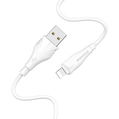 Datový kabel Borofone BX18 Optimal USB-A - Lightning 2A 1m bílý Datový kabel Borofone BX18 Optimal USB-A - Lightning 2A 1m bílý